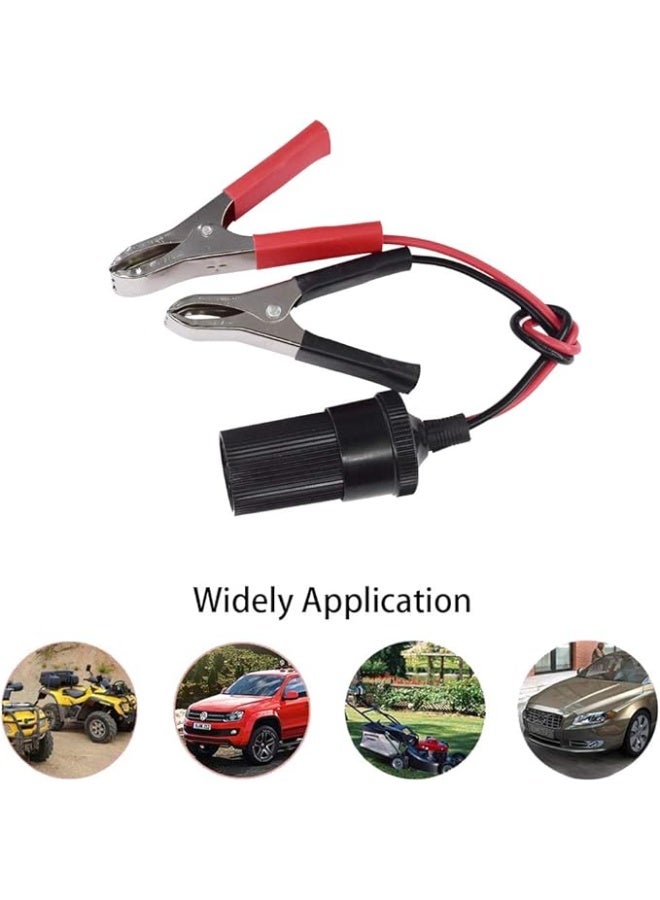 12V Car Battery Alligator Clamp to Cigarette Lighter Adapter - Heavy Duty Battery Clip Power Socket - Portable Converter for Car Appliances and Emergency Use. - Image 4