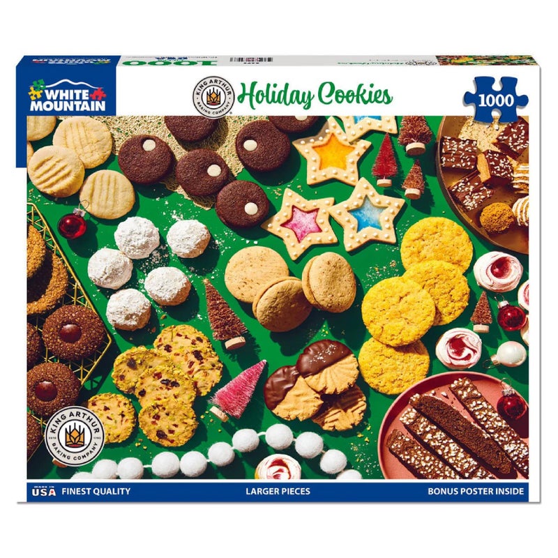 White Mountain 1000 Piece Jigsaw Puzzle Christmas Food Puzzles with Large Pieces Gift for Adults and Family 24x30 Holiday Cookies - Image 3