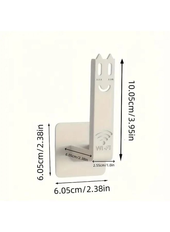 2pcs Black No Drill Router Shelf Wall Mounted Modem Holder With Utility Hooks - Image 4