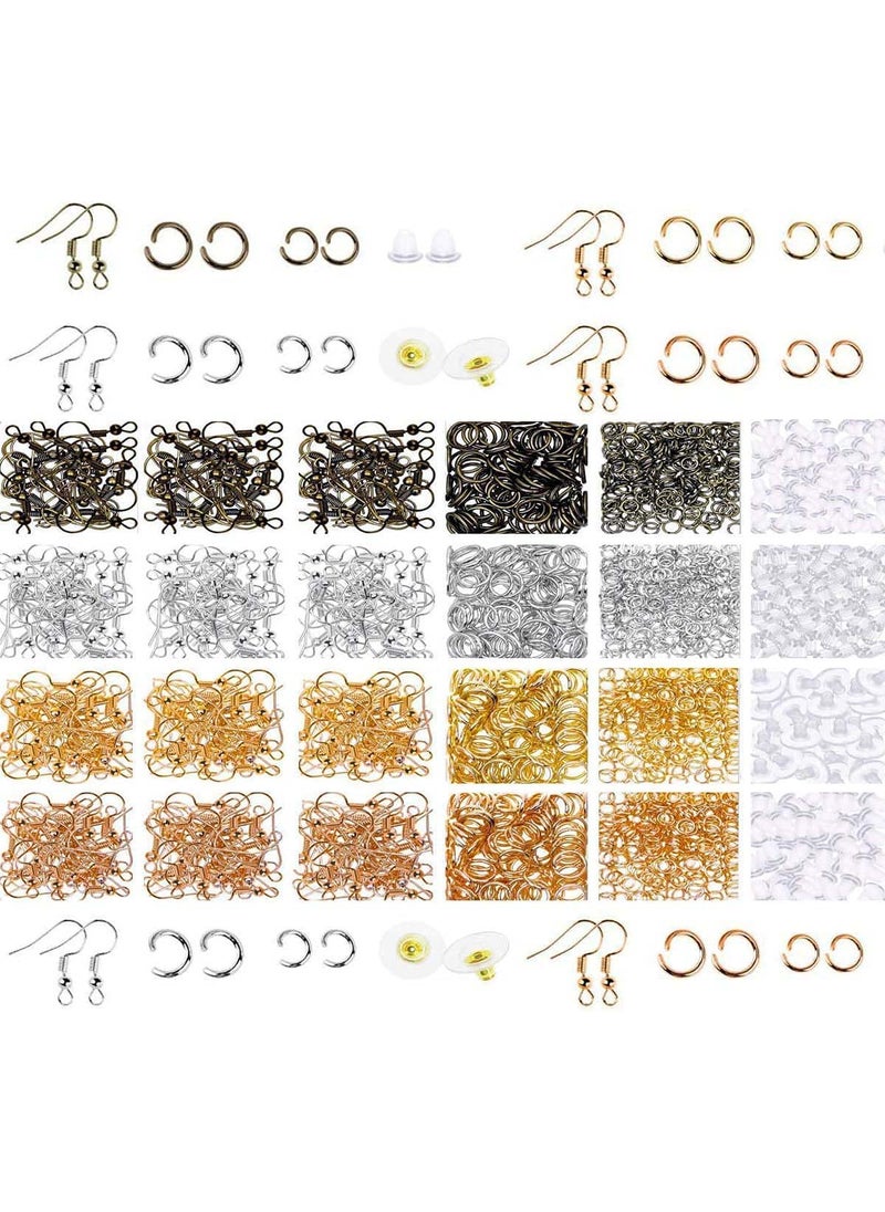 DIY Crafts - DIY Crafts 1000 Grm, Golden, Earring Hooks Earring Making Kit Earring Hooks for Jewelry Making with Jump Rings Earring Backs Pliers Tweezers Jump Ring Opener for Jew(1000 Grm, Golden) - Image 1