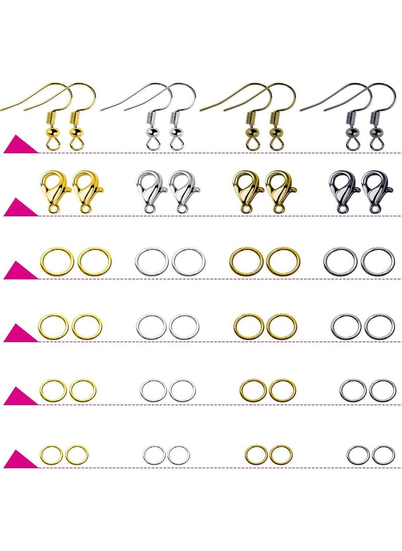 DIY Crafts - DIY Crafts 1000 Grm, Golden, Earring Hooks Earring Making Kit Earring Hooks for Jewelry Making with Jump Rings Earring Backs Pliers Tweezers Jump Ring Opener for Jew(1000 Grm, Golden) - Image 1