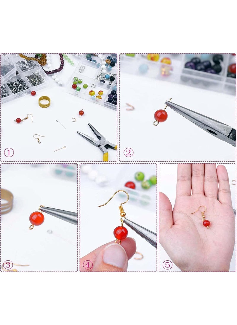 DIY Crafts - DIY Crafts 1000 Grm, Golden, Earring Hooks Earring Making Kit Earring Hooks for Jewelry Making with Jump Rings Earring Backs Pliers Tweezers Jump Ring Opener for Jew(1000 Grm, Golden) - Image 1