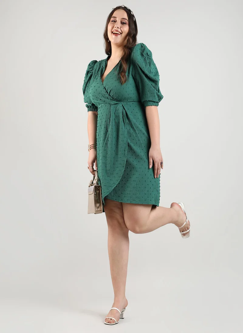 Instafab Plus Self-Design Petal Dress