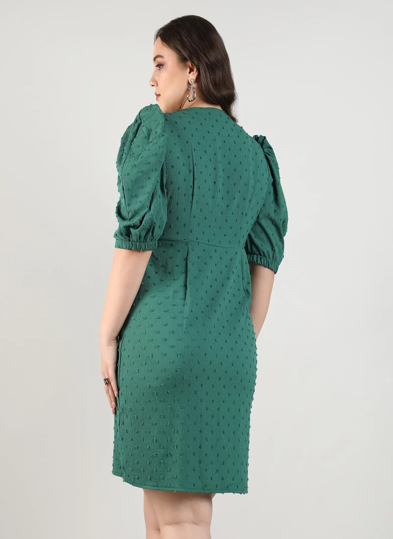 Instafab Plus Self-Design Petal Dress