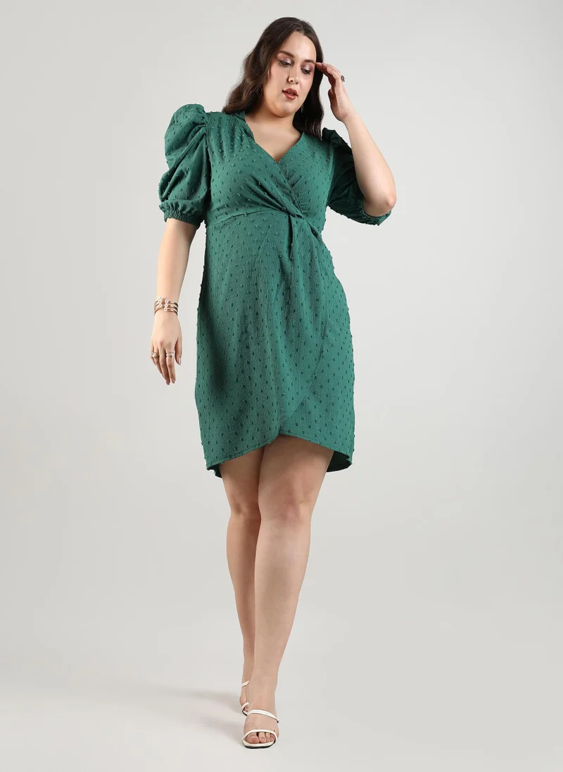 Instafab Plus Self-Design Petal Dress
