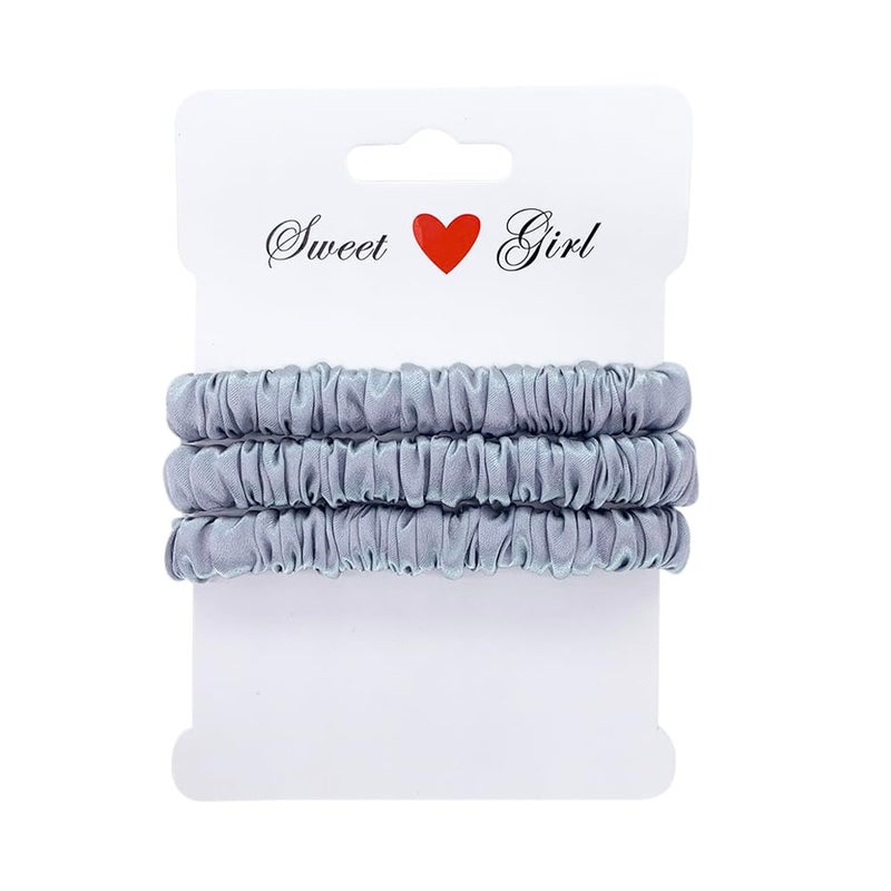 Maxfeel 100 Pure Muberry Silk Hair Scrunchie Multicolor Small SizeSilver 3PCS