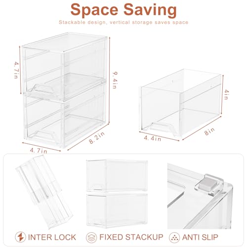CHANCETSUI Organizer Storage Plastic Drawer for Desk: 2 Pcs Drawer Desktop Office Supplies, Desk Organizers, Dustproof Drawer Storage, Clear Desk Accessories - Image 2