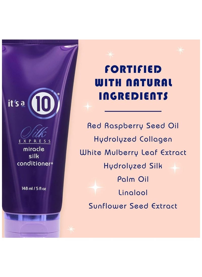 إتس آ تين بلسم Silk Express Miracle Silk سعة 148 مل (5 أونصات) | خفيف الوزن للتحكم في التجعد للحصول على شعر ناعم ولامع  - Image 4
