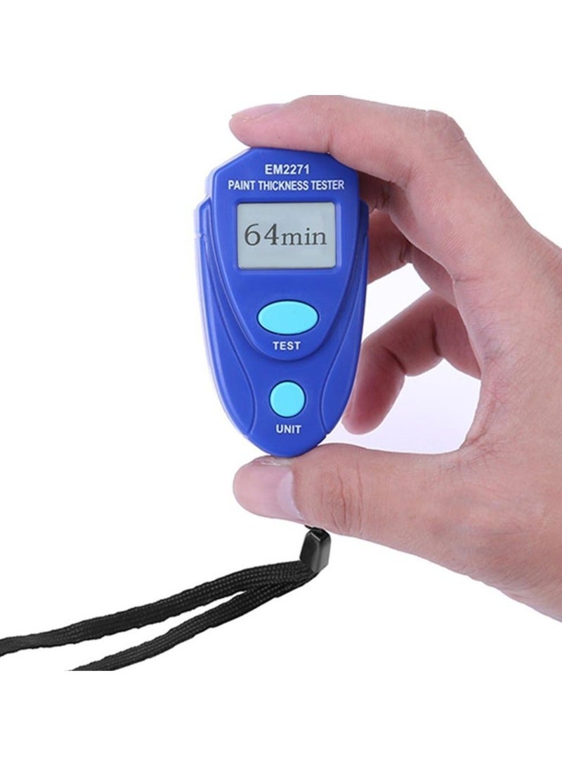 Thickness Gauge, Digital Painting Thickness Meter Mini LCD Car Coating Thickness Gauge, LCD Enamel MIni Paint Thickness Gauge Meter Tool, Blue - Image 1