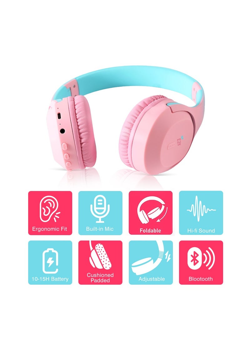 Eazy Kids - Eazy Kids Bluetooth 5.4 Wireless Headset - Pink - Image 1