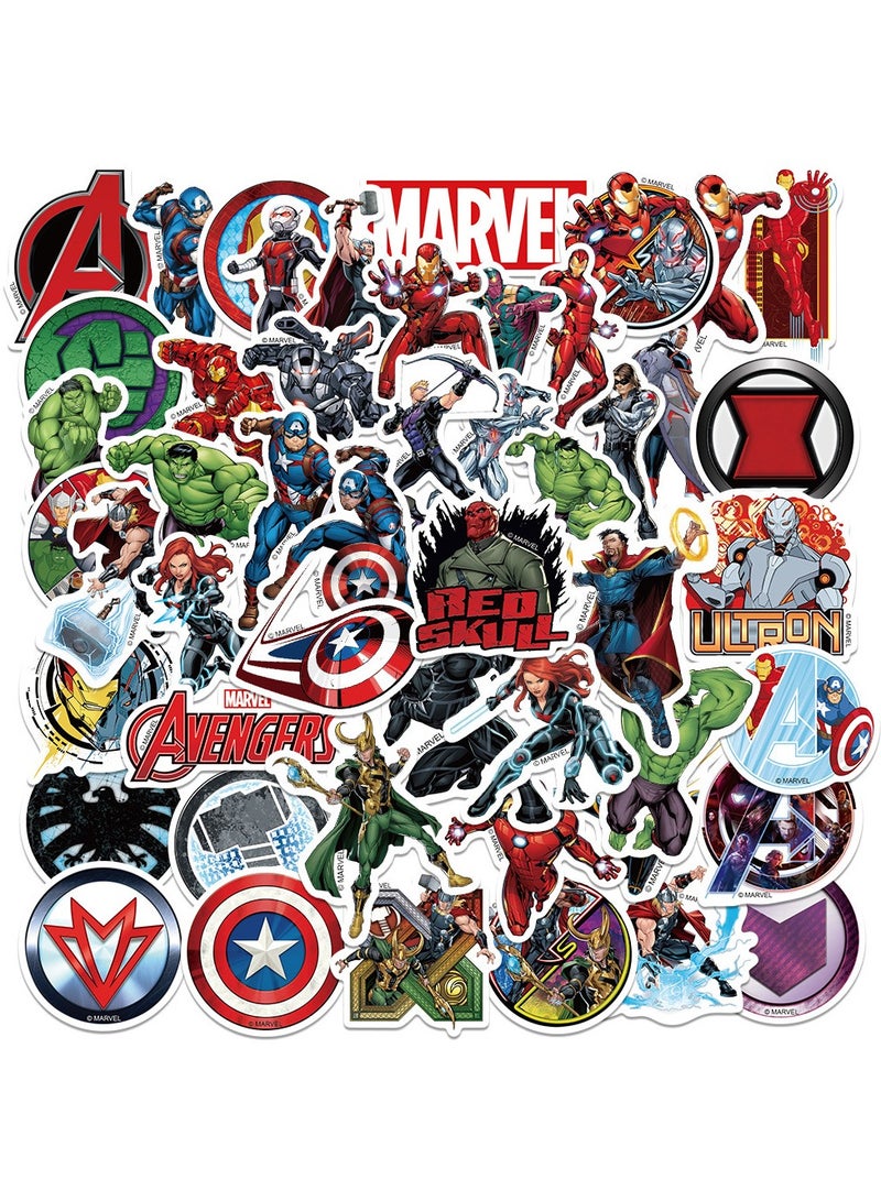 MARVEL 50-Piece The Avengers Anime Stickers Waterproof Cartoon Stickers - Image 4