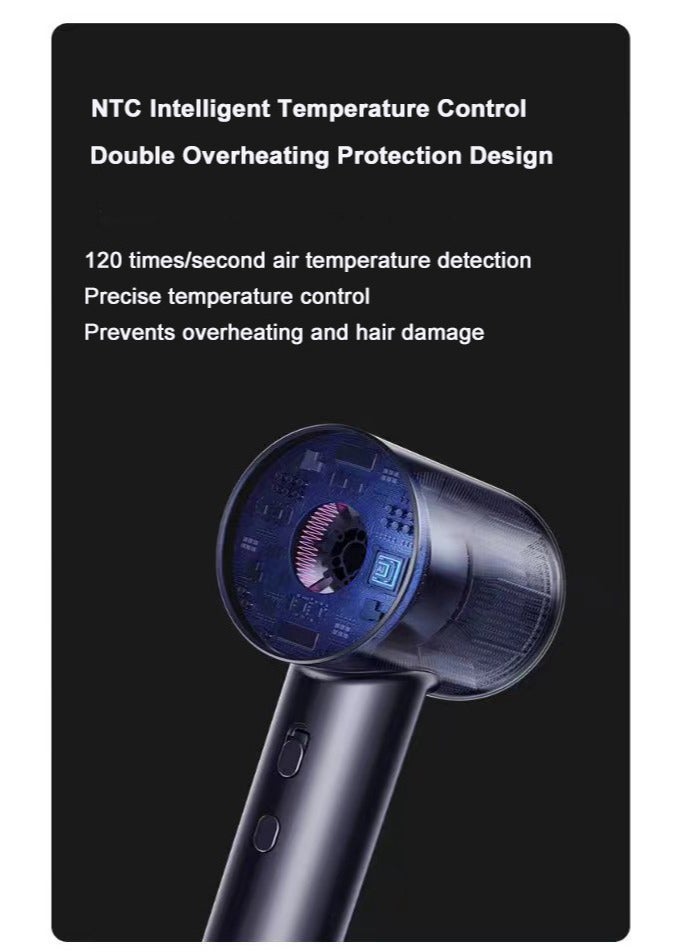 general High-power, No-damage, Leafless Hair Dryer With Negative Ions, Soft And Hair-protecting, Power-generating hair Dryer - Image 1