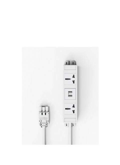 Interlink Desktop Extended 4-in-1 Power Module with 2 Universal T-Socket Multi Adaptor, 2 USB Ports (A +C 20W), 5.9ft power Extension Cable with GST Male port, power strip and USB Charging
