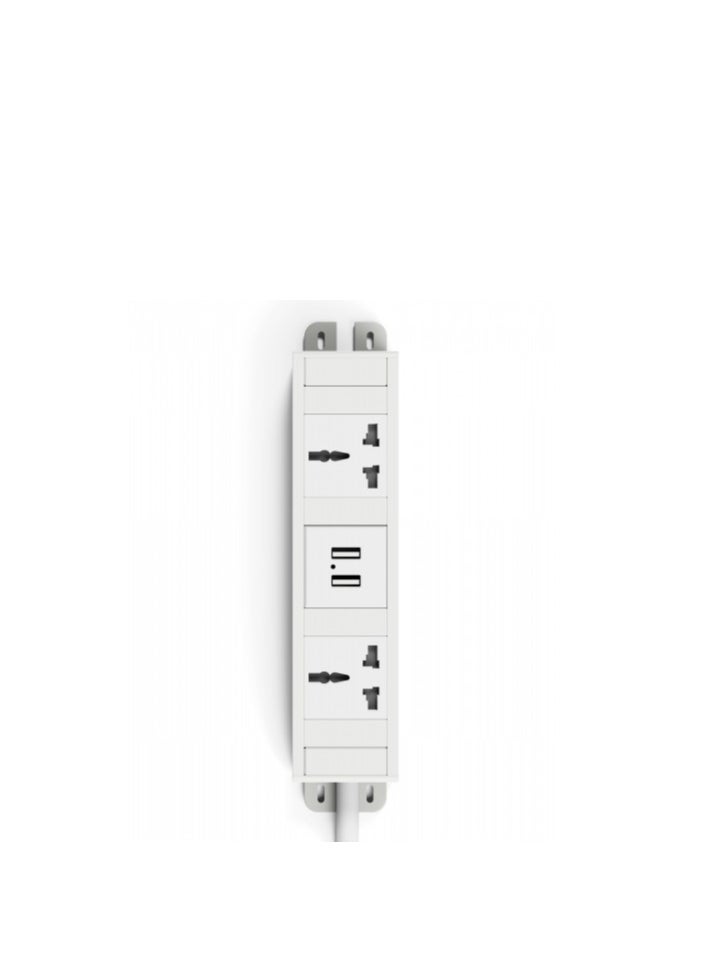 Interlink Desktop Extended 4-in-1 Power Module with 2 Universal T-Socket Multi Adaptor, 2 USB Ports (A +C 20W), 5.9ft power Extension Cable with GST Male port, power strip and USB Charging