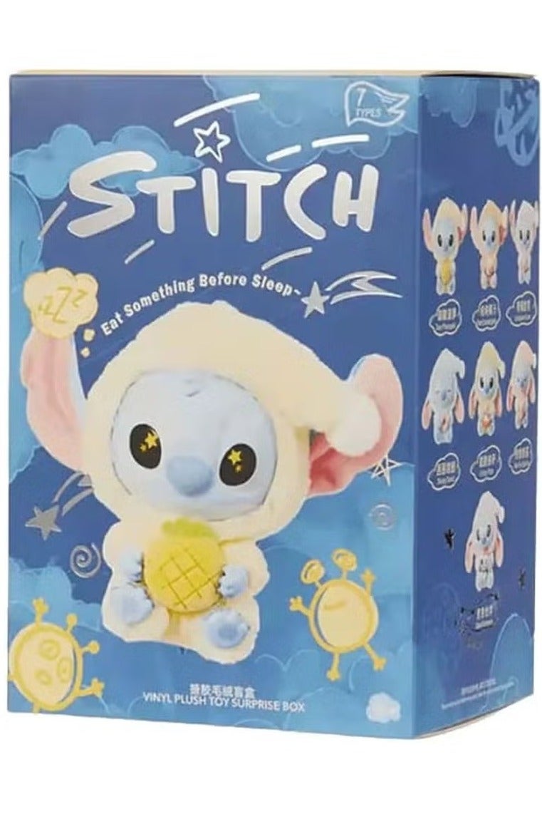 STITCH Authentic “Eat Something Before Sleep” Cute Vinyl Plush Toy Surprise Box – Blind Box Collectible - Image 1