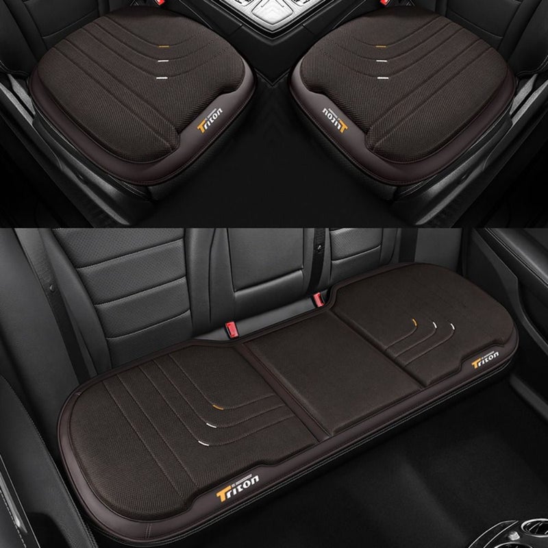 2 قطعة وسادة مقعد سيارة بنية، سجادة أمامية مربعة لمعظم موديلات السيارات، مريحة لجميع الفصول، إكسسوار حماية مقعد السيارة، قيادة مريحة - Image 1