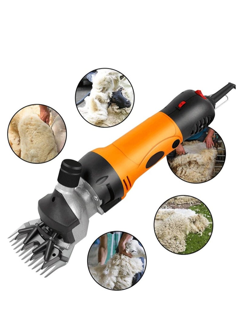 جيرزون مقص صوف احترافي بقوة 1000 وات، ماكينة قص شعر الحيوانات الأليفة الكهربائية، ماكينة قص شعر الحيوانات الاحترافية مع سرعة قابلة للتعديل - برتقالي - Image 4