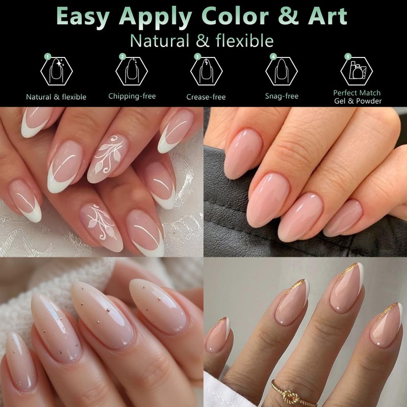 Leykosh Short Almond Nail Tips, 15 Sizes 240 PCS Clear Acrylic Soft Fake Nails Gel Nail Tips, Full Cover Pre-Shaped Matte Long Lasting Press on Nails Extension for DIY Beginners & Salon Manicure - Image 3
