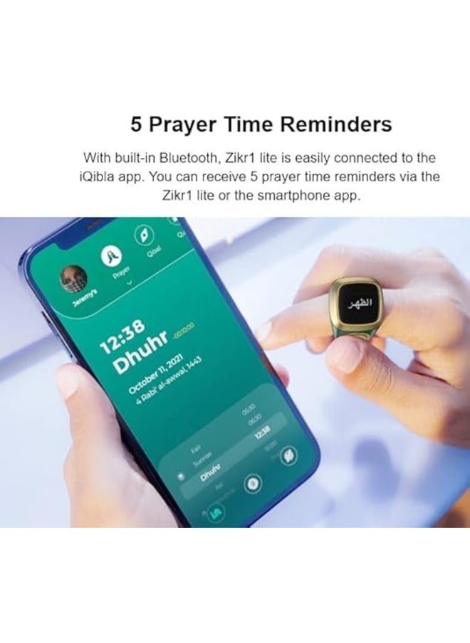 iQIBLA - 18mm Zikr Ring Smart Ring with Vibration Reminder Tasbih Counter and Bluetooth Connection for Exclusive IQIBLA App and 5 Daily Prayer Reminders, Pink - Image 1