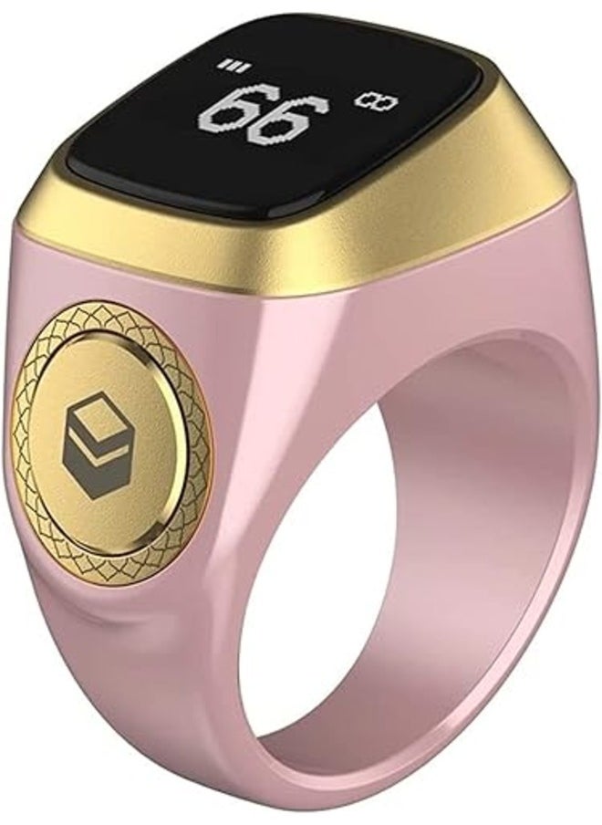 iQIBLA - 18mm Zikr Ring Smart Ring with Vibration Reminder Tasbih Counter and Bluetooth Connection for Exclusive IQIBLA App and 5 Daily Prayer Reminders, Pink - Image 1