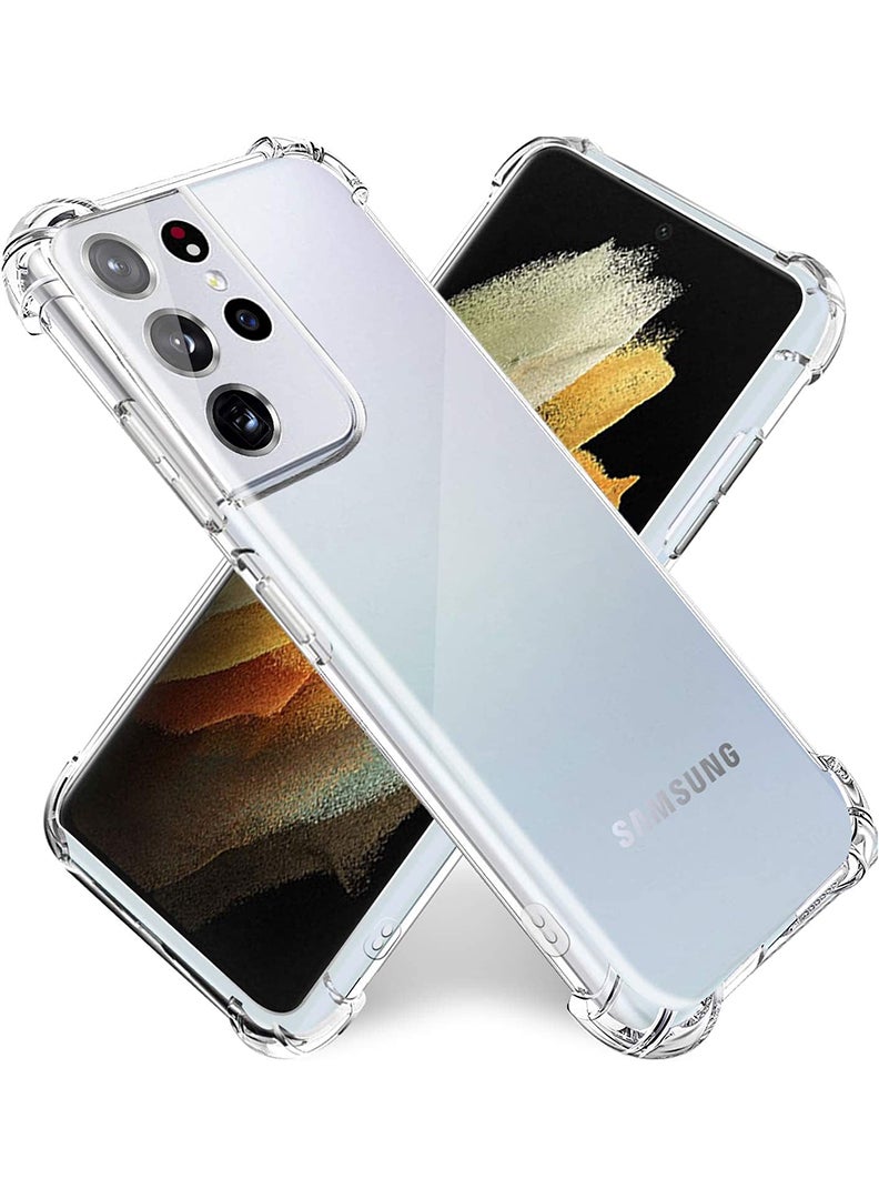 Case Up Samsung Galaxy S21 Ultra Clear Case, Shock-Absorption TPU Cell Phone Cover with Reinforced Corners, Soft Flexible & Crystal Clear Protective Bumper Case - Image 1