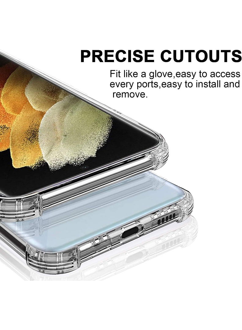 Case Up Samsung Galaxy S21 Ultra Clear Case, Shock-Absorption TPU Cell Phone Cover with Reinforced Corners, Soft Flexible & Crystal Clear Protective Bumper Case - Image 4