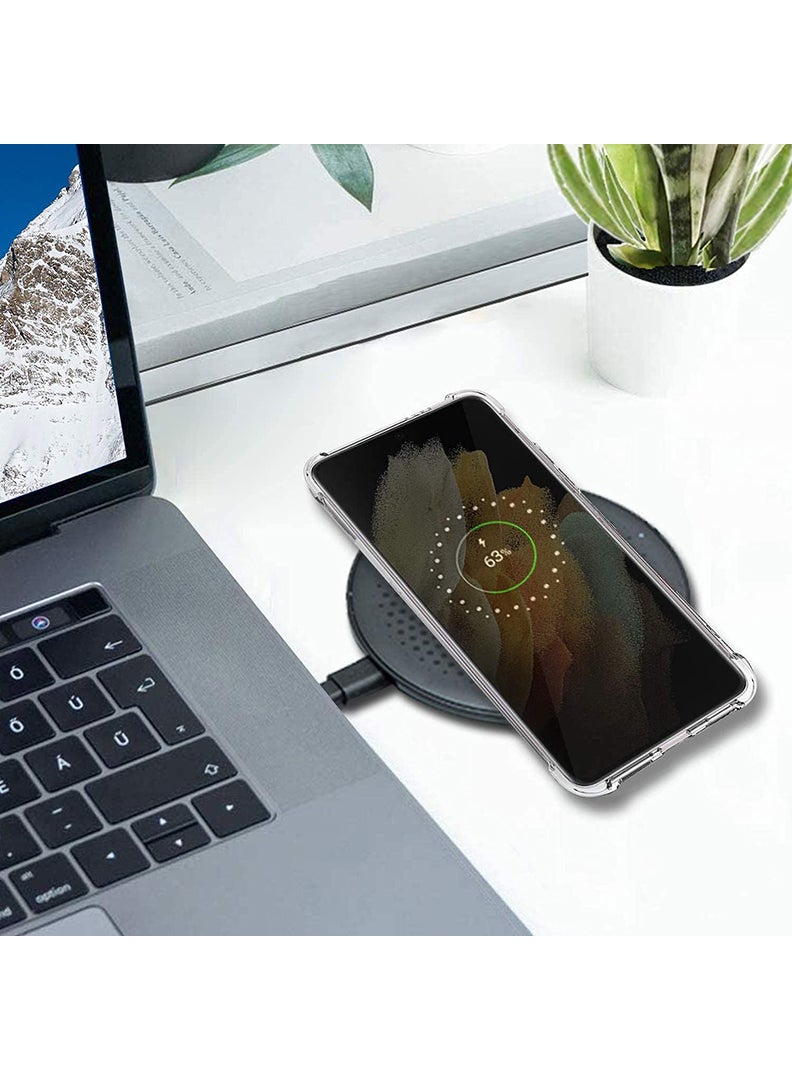 Case Up Samsung Galaxy S21 Ultra Clear Case, Shock-Absorption TPU Cell Phone Cover with Reinforced Corners, Soft Flexible & Crystal Clear Protective Bumper Case - Image 5