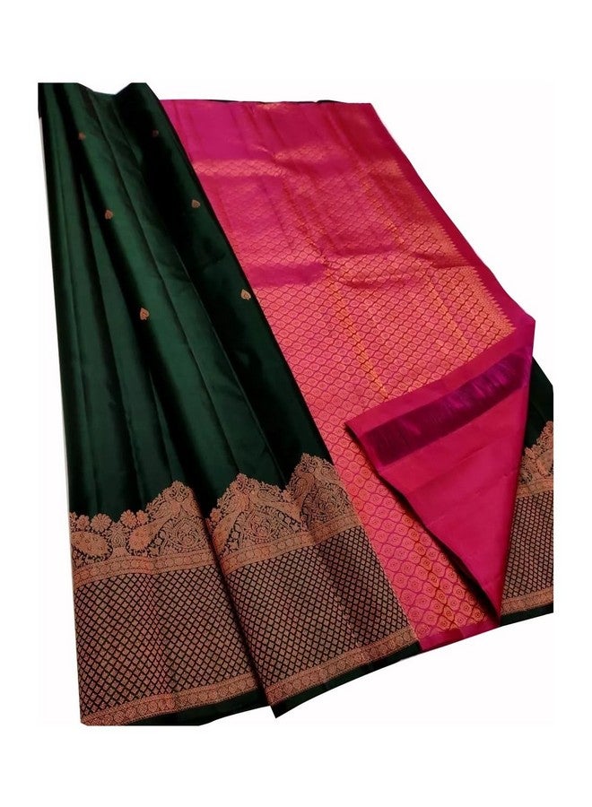 Avantika Fashion Women's Kanjivaram Soft Silk Banarasi Sarees With Blouse Piece, Green - Image 1