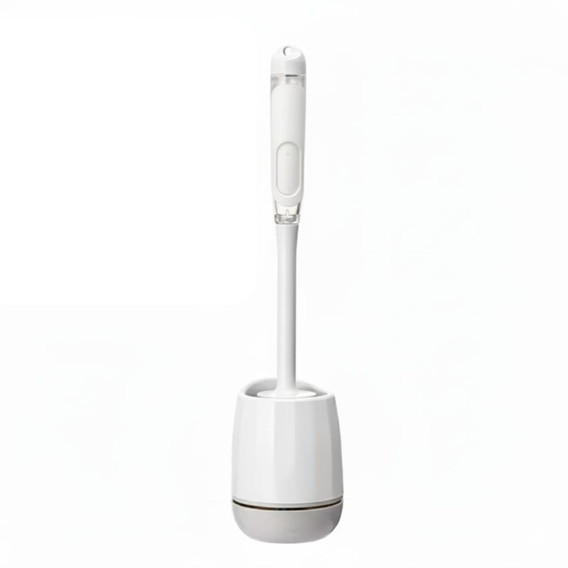 Home-Cloud Silicone Toilet Brush | Wall Mounted Toilet Cleaning Brushes |Brushes for Bathroom Cleaning Japanese Modern with Soft Bristle Can Also Be Wall Hanged.with Holder (White) - Image 1