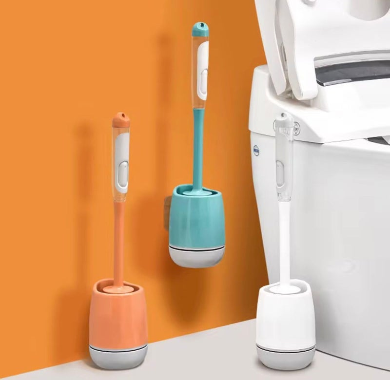 Home-Cloud Silicone Toilet Brush | Wall Mounted Toilet Cleaning Brushes |Brushes for Bathroom Cleaning Japanese Modern with Soft Bristle Can Also Be Wall Hanged.with Holder (White) - Image 2