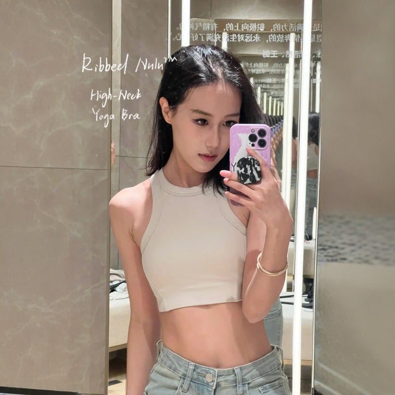Women''s Ribbed High-Strength Shock-Proof Sports Short Beautiful Back Intimates Fitness Training Versatile Yoga Wear Racer Vest - Image 3
