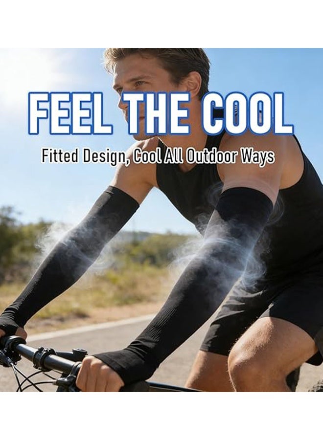 KANGLI 2 Pair Of Coolinf Arm Sleeves/Summer Sunscreen/UV Protection/Men's and Women's Cycling Arm Sleeves 3.5in*14.9in - Image 2