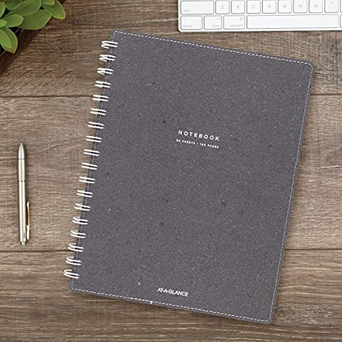 at-A-Glance Notebook, Twinwire, Ruled, 80 Sheets, 9-1/2 x 7-1/4", Collection, Heather Gray (YP144-45) - Image 2