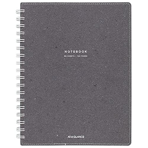 at-A-Glance Notebook, Twinwire, Ruled, 80 Sheets, 9-1/2 x 7-1/4", Collection, Heather Gray (YP144-45) - Image 1