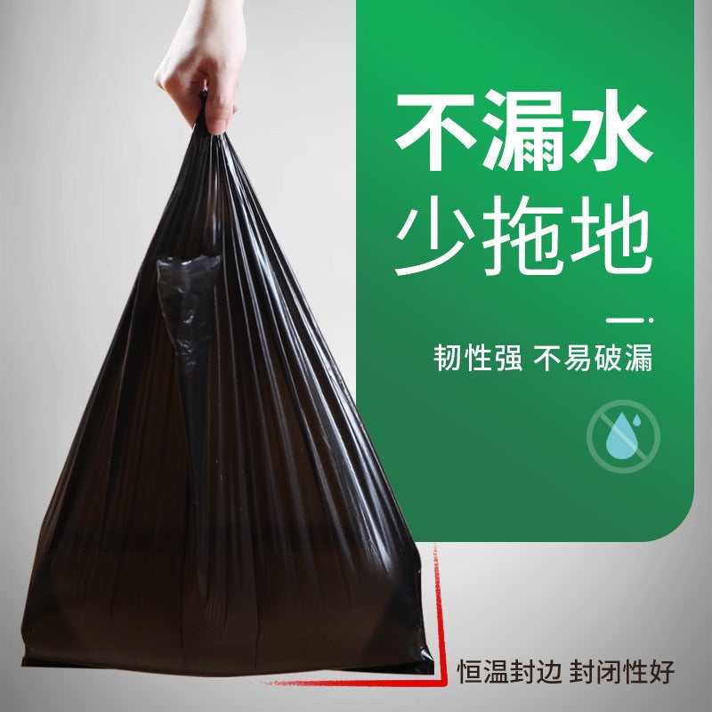 Portable Garbage Bags For Home Use, Thickened, For Kitchen, Guesthouse, Black Vest-Style, Extra Thick, Medium-Sized Plastic Bags, Dropshipping - Image 5