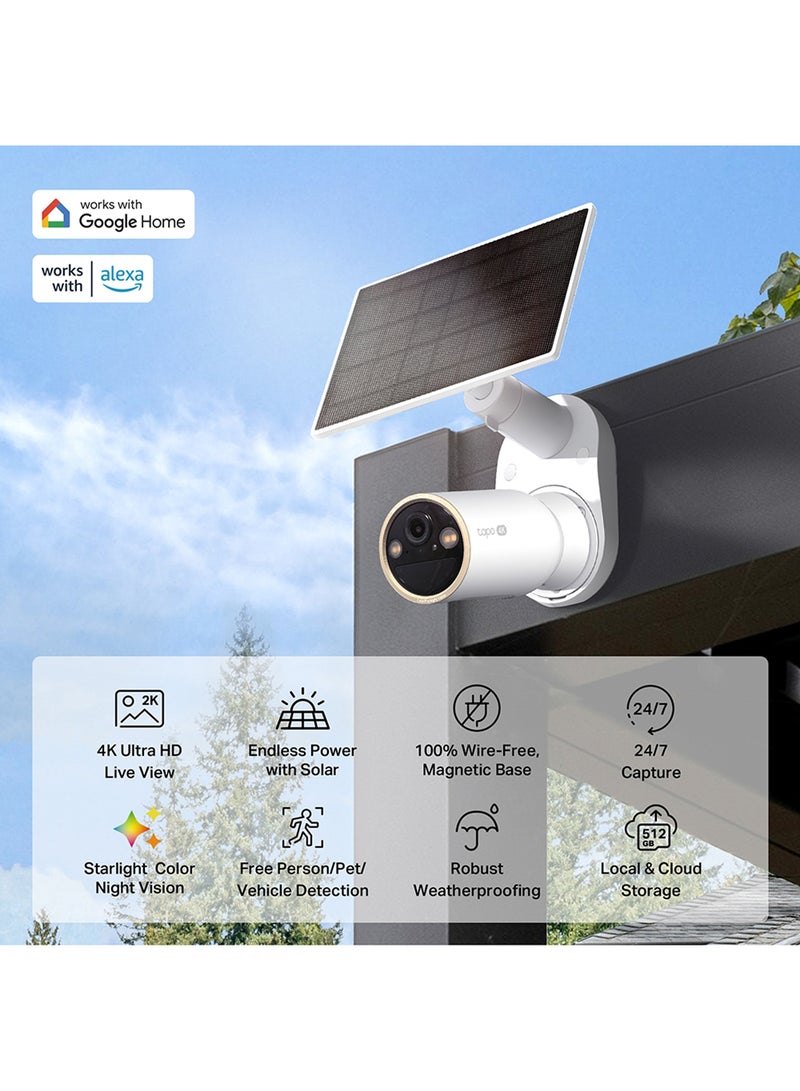 تي بي لينك طقم C460، كاميرا أمان تعمل بالطاقة الشمسية بدقة 4K-8MP ثنائية النطاق| كشف ذكي مجاني - شخص، حيوان أليف ومركبة| رؤية ليلية ملونة تحت ضوء النجوم| طاقة شمسية| بدون أسلاك، يمكن تثبيتها في أي مكان تقريبًا| خيارات تخزين مرنة| تعمل مع أليكسا و جوجل هوم - Image 3