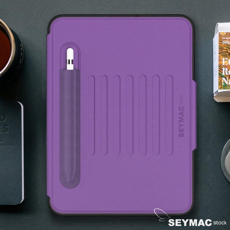 SEYMAC stock حافظة SEYMAC المخزنة لجهاز iPad (A16) الجيل الحادي عشر/العاشر 11 بوصة/10.9 بوصة، حافظة مغناطيسية قوية مقاومة للصدمات مع حامل متعدد الزوايا ممتص، حامل قلم، فتحة بطاقة (أرجواني) - Image 5