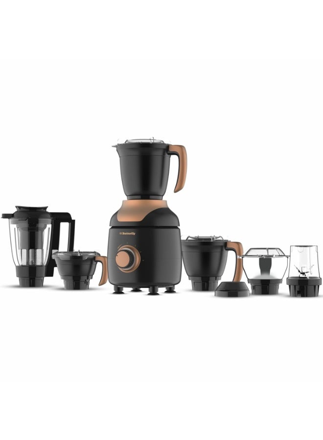 باترفلاي Butterfly ZieraBlack 1000 Watt Mixer Grinder | 6 Jars | Coarse Grinding Jar | Uniform Grinding - Tornado Blade & Lid | Smudge Free & Long Lasting Annealed SS Jars | Torx23 Motor| 5 Years Warranty - Image 1