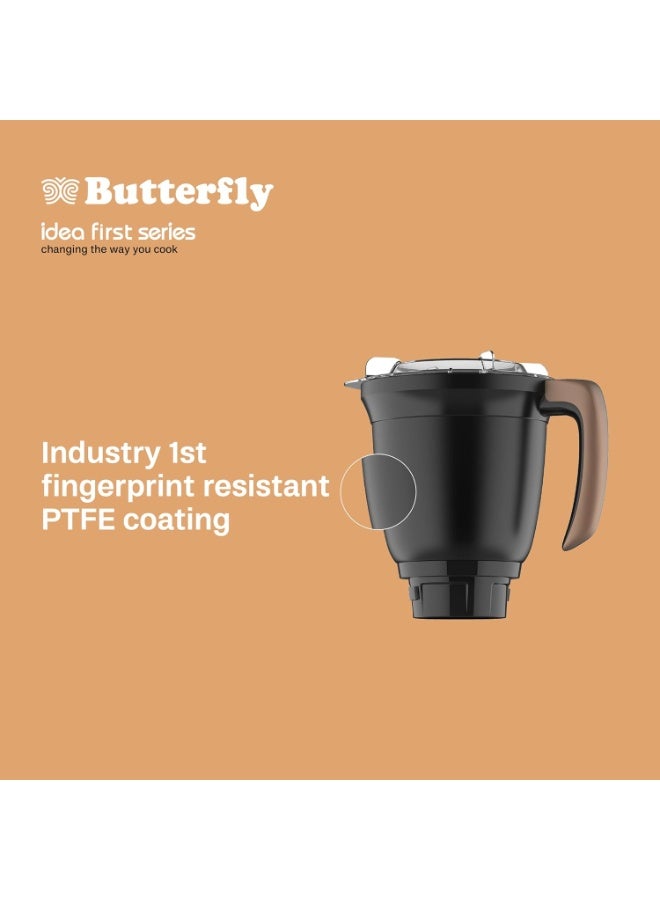 باترفلاي Butterfly ZieraBlack 1000 Watt Mixer Grinder | 6 Jars | Coarse Grinding Jar | Uniform Grinding - Tornado Blade & Lid | Smudge Free & Long Lasting Annealed SS Jars | Torx23 Motor| 5 Years Warranty - Image 2
