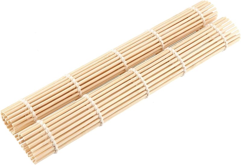 PINGEUI 25 Pack Bamboo Sushi Mat 95 x 95 Inch Natural Bamboo Sushi Rolling Mat Non Stick Sushi Roller Professional Sushi Making Tools for Home Cooking Sushi Restaurants - Image 4
