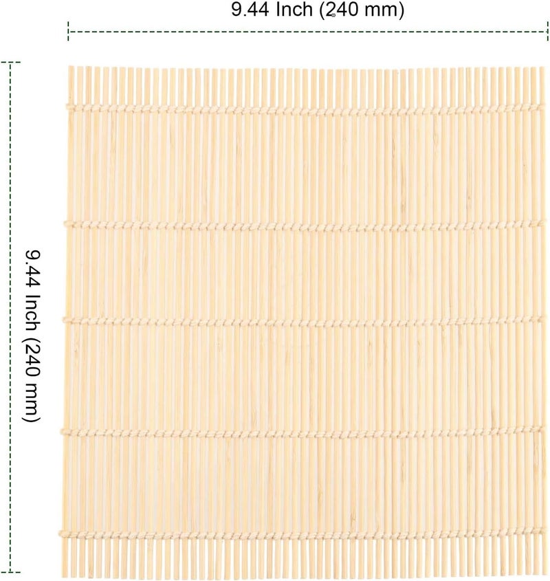 PINGEUI 25 Pack Bamboo Sushi Mat 95 x 95 Inch Natural Bamboo Sushi Rolling Mat Non Stick Sushi Roller Professional Sushi Making Tools for Home Cooking Sushi Restaurants - Image 2