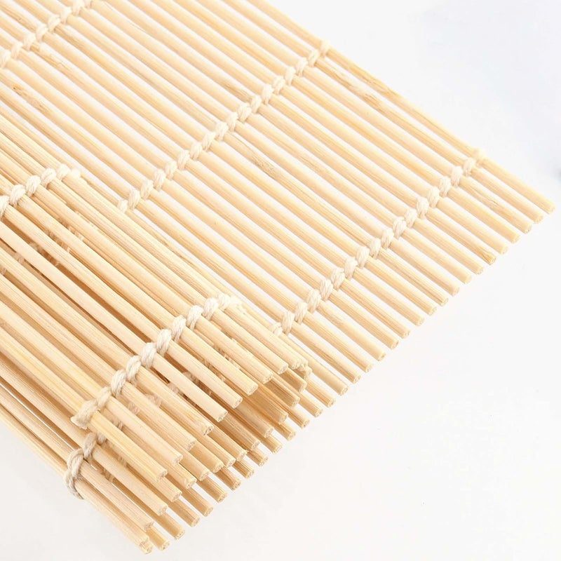 PINGEUI 25 Pack Bamboo Sushi Mat 95 x 95 Inch Natural Bamboo Sushi Rolling Mat Non Stick Sushi Roller Professional Sushi Making Tools for Home Cooking Sushi Restaurants - Image 3