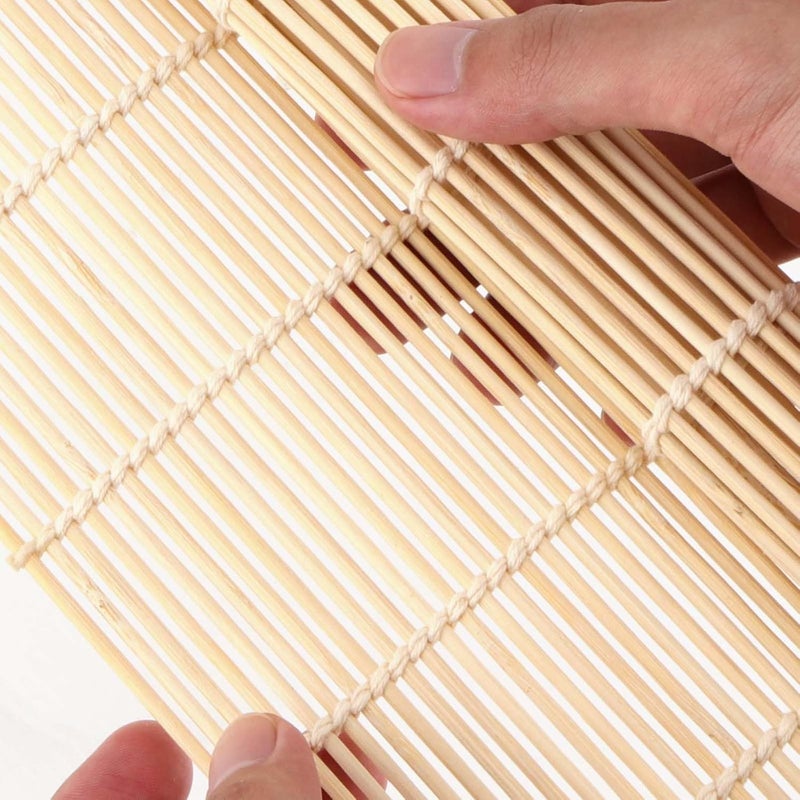 PINGEUI 25 Pack Bamboo Sushi Mat 95 x 95 Inch Natural Bamboo Sushi Rolling Mat Non Stick Sushi Roller Professional Sushi Making Tools for Home Cooking Sushi Restaurants - Image 5