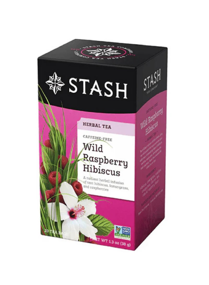 Stash Wild Raspberry Hibiscus 20 Tea Bags 38g