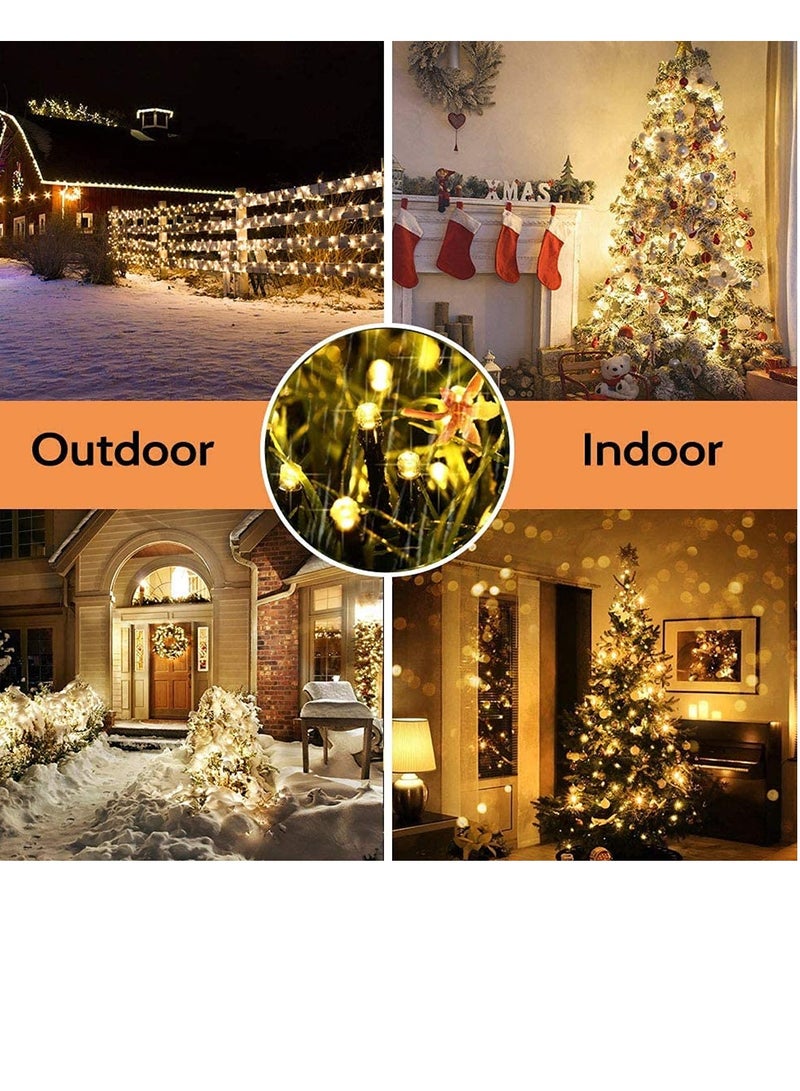 JIHAM 300 LED String Lights Warm White Decorative Fairy Lights Waterproof Indoor Outdoor Curtain Lights with Controller Plug Powered for Home Garden Christmas Wedding Party Balcony Wall Tree Decoration Lighting - Image 3