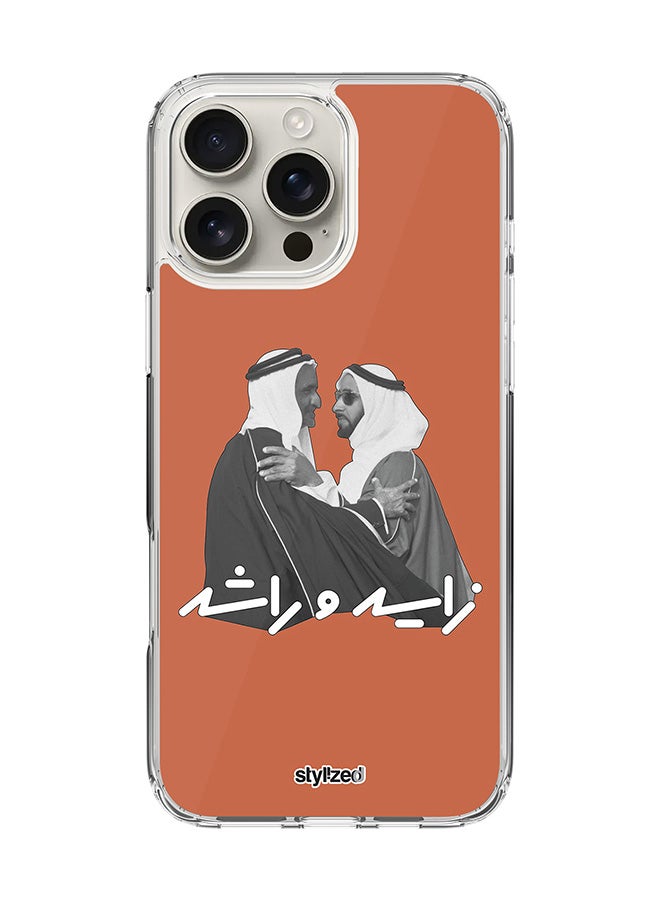 Stylizedd for iPhone 16 Pro Max Case [Compatible with MagSafe] Slim Magnetic cover Clear Phone Case - Sheikh Zayed And Sheikh Rashid, Orange - Image 1