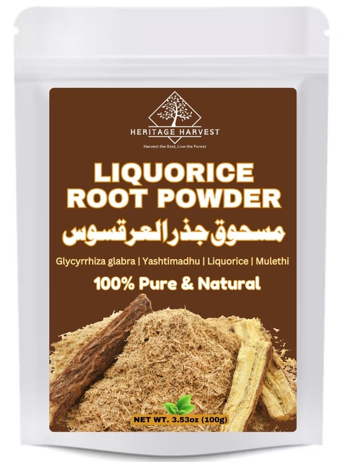 Pure Liquorice (Mulethi) Powder 100g – 100% Natural & Preservative-Free | Supports Digestion, Immunity & Respiratory Health | Hair & Skin Care | Cough Relief