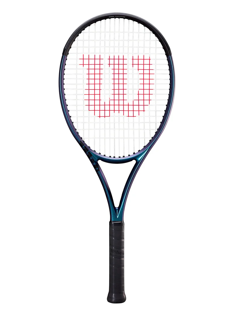 Ultra 100 V4 Tennis Racket, Head 100, 16X19, Adults, Intermediate/ Advanced - Black/ Blue/ Purple