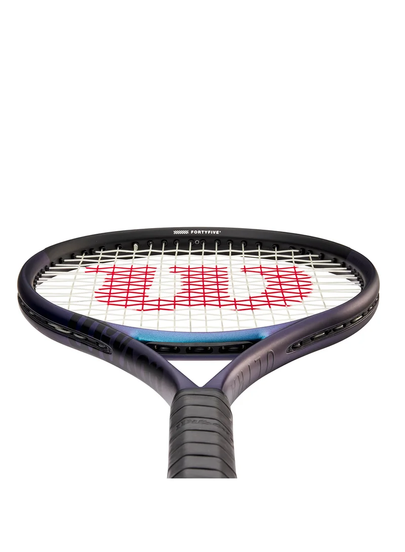 Wilson Ultra 100 V4 Tennis Racket, Head 100, 16X19, Adults, Intermediate/ Advanced - Black/ Blue/ Purple