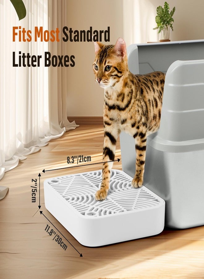Bartuke Cat Litter Box Ramp, Litter Box Step Mat with Filter Function for Self-Cleaning Cat Litter Box, Easy to Clean, Cats Pedal Step Stool Ideal for Kitten & Elderly Cats (White) - Image 2